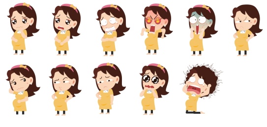 年轻孕妇的各种情绪组图