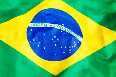 waving fabric brazil flag