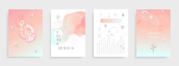 柔色渐变孟菲斯海报背景模板  EPS10