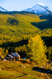 新疆金秋时节的边境小村白哈巴村