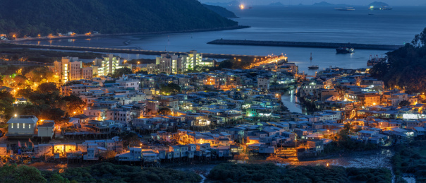 香港城市风光，大澳渔村