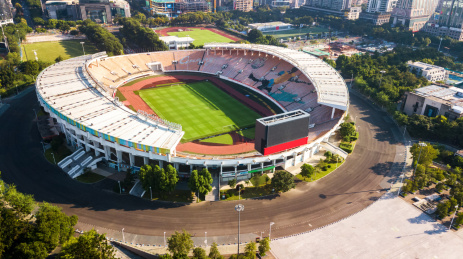 航拍广州体育中心场馆