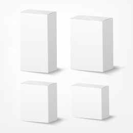 白色空白纸盒模型，白色背景