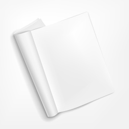 空白书本或杂志模板，俯视角度