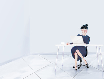 室内工作的女性