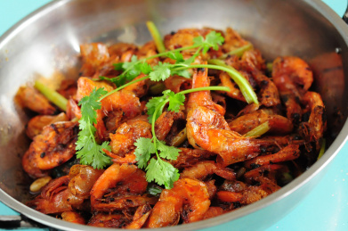 香辣虾美食静物