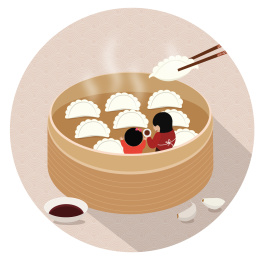 饺子插画素材 饺子