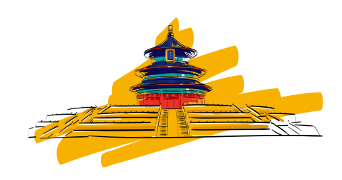 中国北京天坛速写