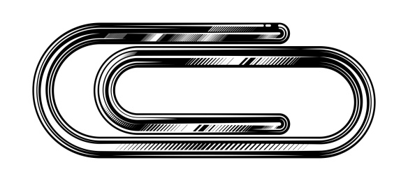 版画风格的回形针矢量图