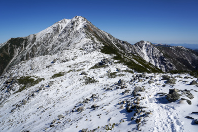 北岳的登山路线  日本南阿尔卑斯山脉