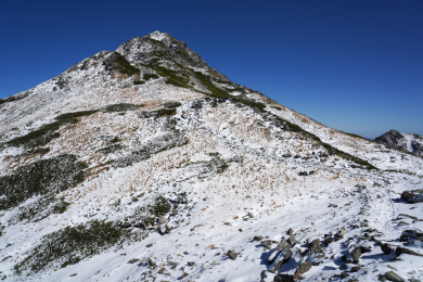 北岳的雪化妆 日本南阿尔卑斯山脉
