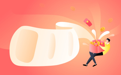 人物礼盒矢量素材插画