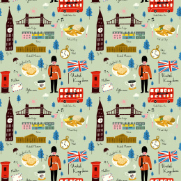 英国旅游元素无缝花纹背景