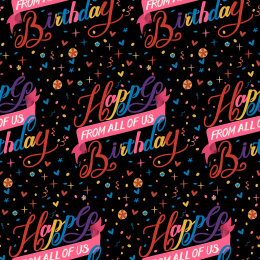 英文花体字Happy Birthday"无缝花纹背景"