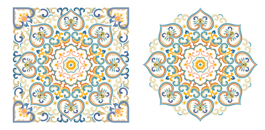 具有复古风格的艺术花纹装饰图案