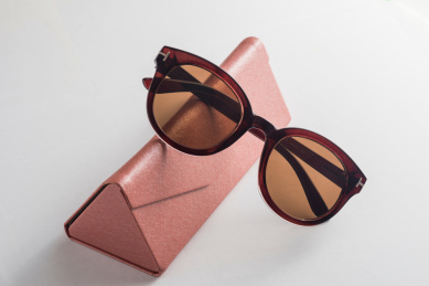 太阳眼镜和眼镜盒