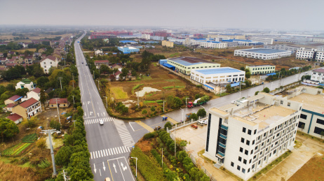 航拍安徽省郎溪经济开发区