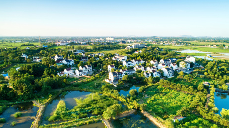 鸟瞰皖南美丽乡村郎溪县高塘村
