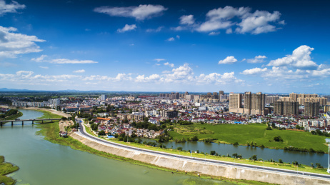 鸟瞰皖南郎溪县城 居住区