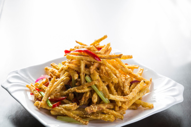 传统菜肴干煸藕丝 低脂