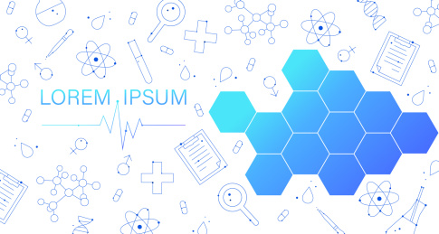 医学临床矢量图标平铺背景