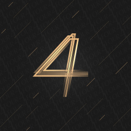 黑金多线条数字4海报