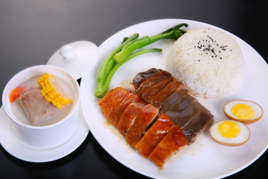 烧鸭拼猪肚饭 套餐饭