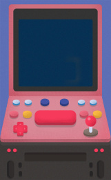 游戏机小霸王街机手绘卡通抽奖插画插图