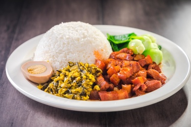 卤蛋卤肉雪里红盖浇饭