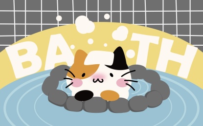 可爱猫猫温泉