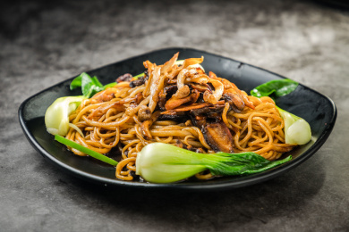 香菇油菜面炒面