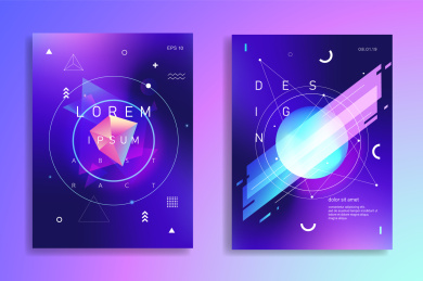 潮流抽象几何海报模版