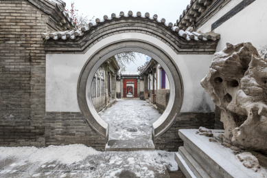 古典园林雪景
