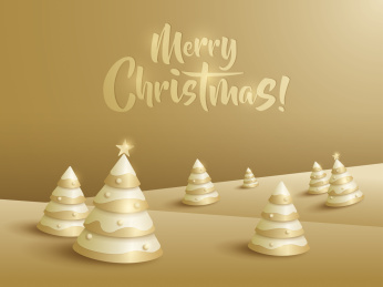 圣诞景观背景圣诞树。