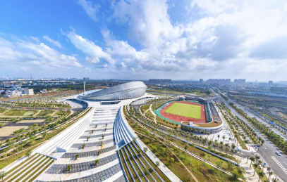 Haikou Wuyuanhe Culture and Sports Park is the Biggest Stadium in Hainan Province of China