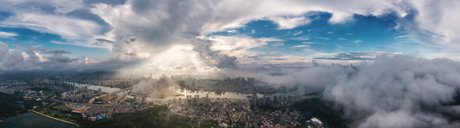 珠海横琴金融岛，澳门城市风光