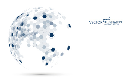 分子结构形成的立体地球，蕴含着科学技术的意义。