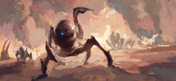 外星人入侵地球的恐怖场面，数字绘画。