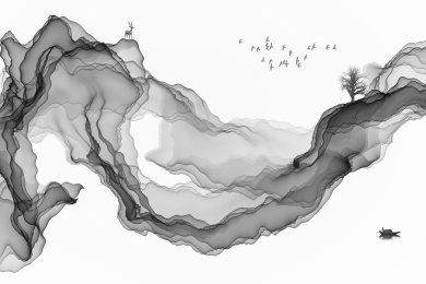 抽象水墨画意境山水装饰背景