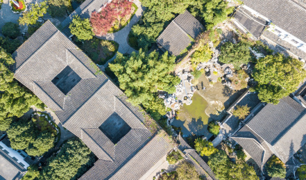 航拍江苏省南京快开业的江苏园博园