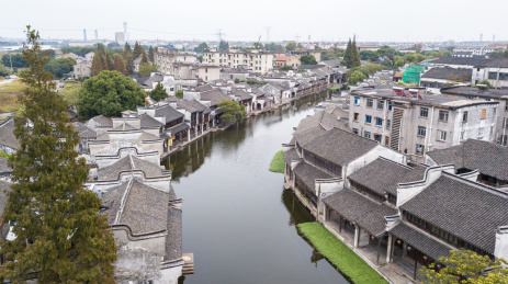 航拍南浔古镇 俯瞰