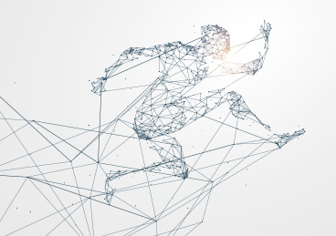 奔向未来,运动的人类,飞跃跳跃的矢量人物图,运动.