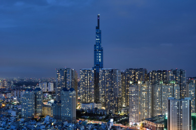 越南西贡 胡志明市Landmark 81城市风光夜景