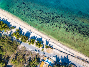 West Island Aerial View, a Tourist Attraction Combining Local Fishing Village and Resort Facilities in Sanya, Hainan Island, China