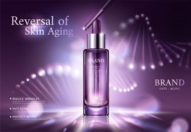 奢华抗皱精华液广告模板