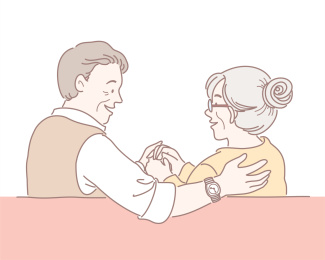 夫妻关怀手绘示意图