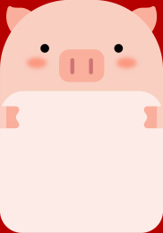 扁平风格卡通可爱小猪卡片背景素材