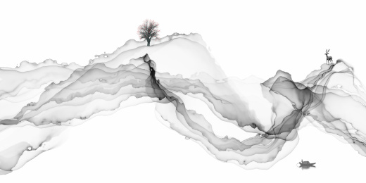 抽象水墨意境山水画装饰背景