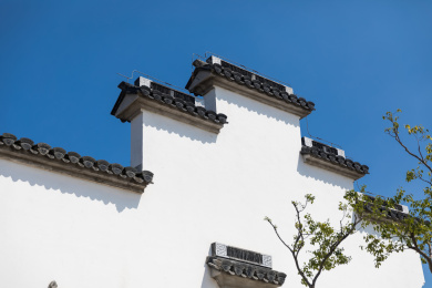 青岛市黄岛区中国院子的徽式建筑