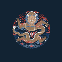 黑青色正龙团龙纹